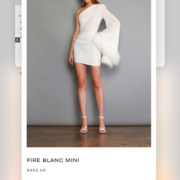 BRONX AND BANCO
Fire-Print One-Shoulder Feather-Cuff Mini Dress - Picture 8 of 9